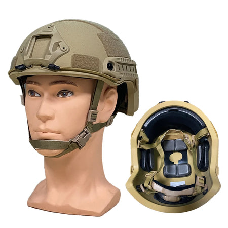 AnruiGe Tactical Bulletproof Helmet IIIA MICH &ndash; Lightweight fast Sand color