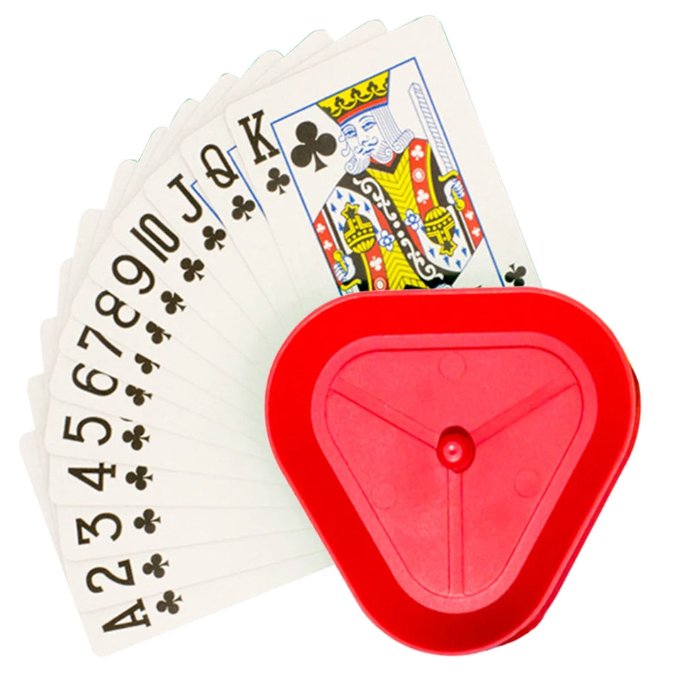 Supporto per carte da gioco a forma di triangolo, fermacarte, vassoio per carte a mani libere