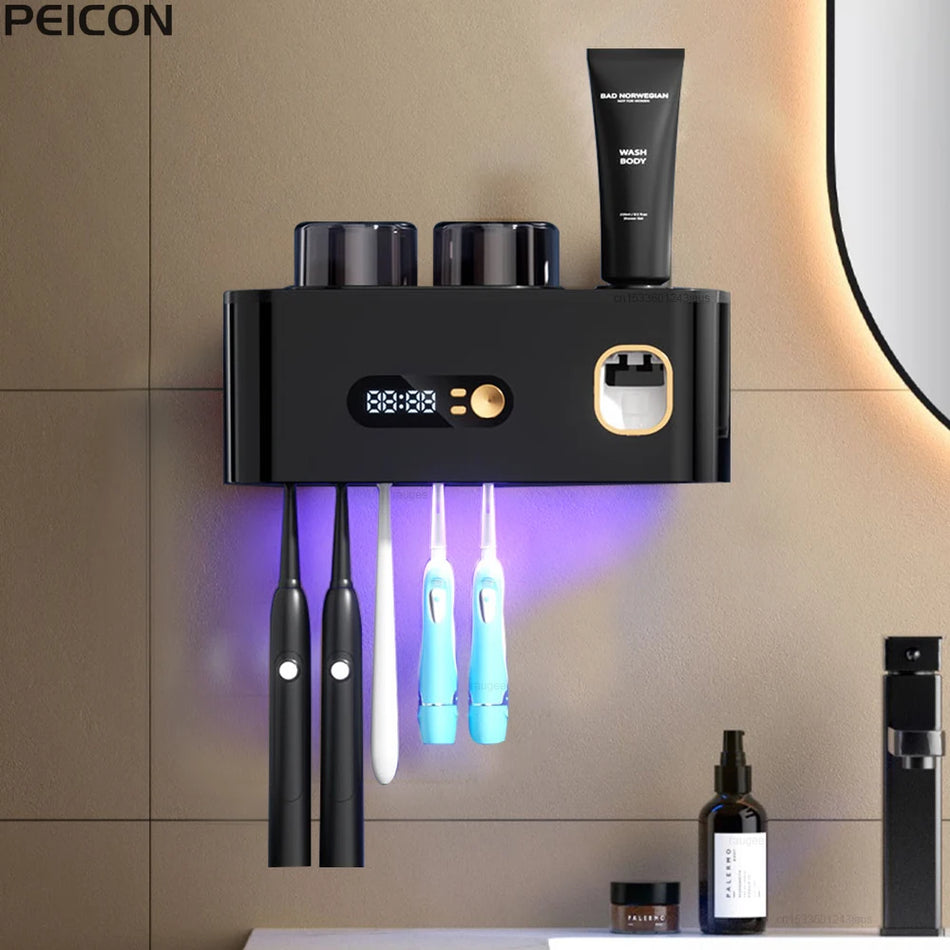 Portable UV Toothbrush Sterilizer With Wireless Rechargeable Dryer Holder