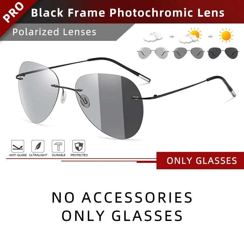 CLLOIO Ultralight Titanium Sunglasses &ndash; Photochromic C1-Only Glasses