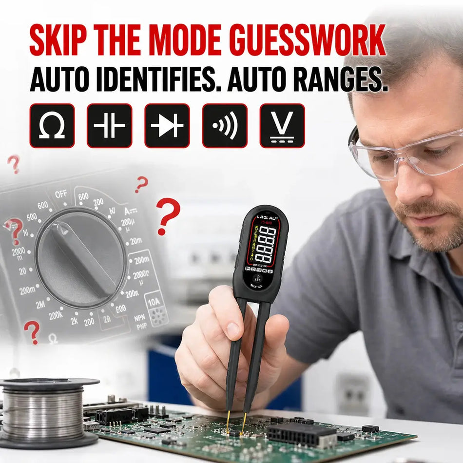 TS800 Smart LCR Meter Tweezers With Auto Range Voltage Resistance Capacitance Tester by InterCyprus Trading Ltd