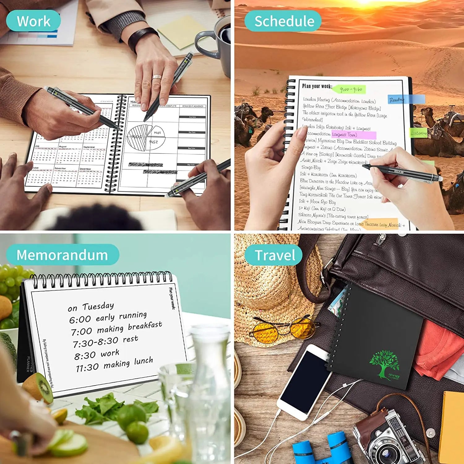 Smart Reusable Notebook A4 A5 A6 - Erasable, Wirebound &amp; Eco-Friendly