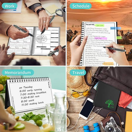 Smart Reusable Notebook A4 A5 A6 - Erasable, Wirebound &amp; Eco-Friendly