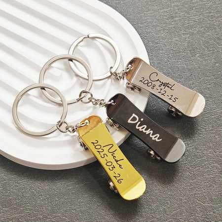 Chuhan Customized Metal Skateboard Keychain &ndash; Unique Gift Idea golden