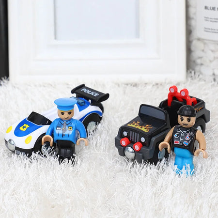 Plastic Inertial Police Car for Wooden Thomas Train Tracks