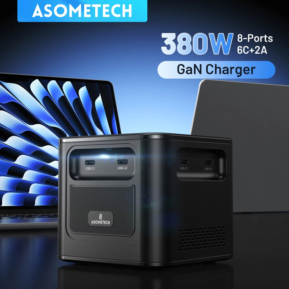 ASOMETECH 380W GaN Charger &ndash; Ultra-Fast Multi-Port Charging