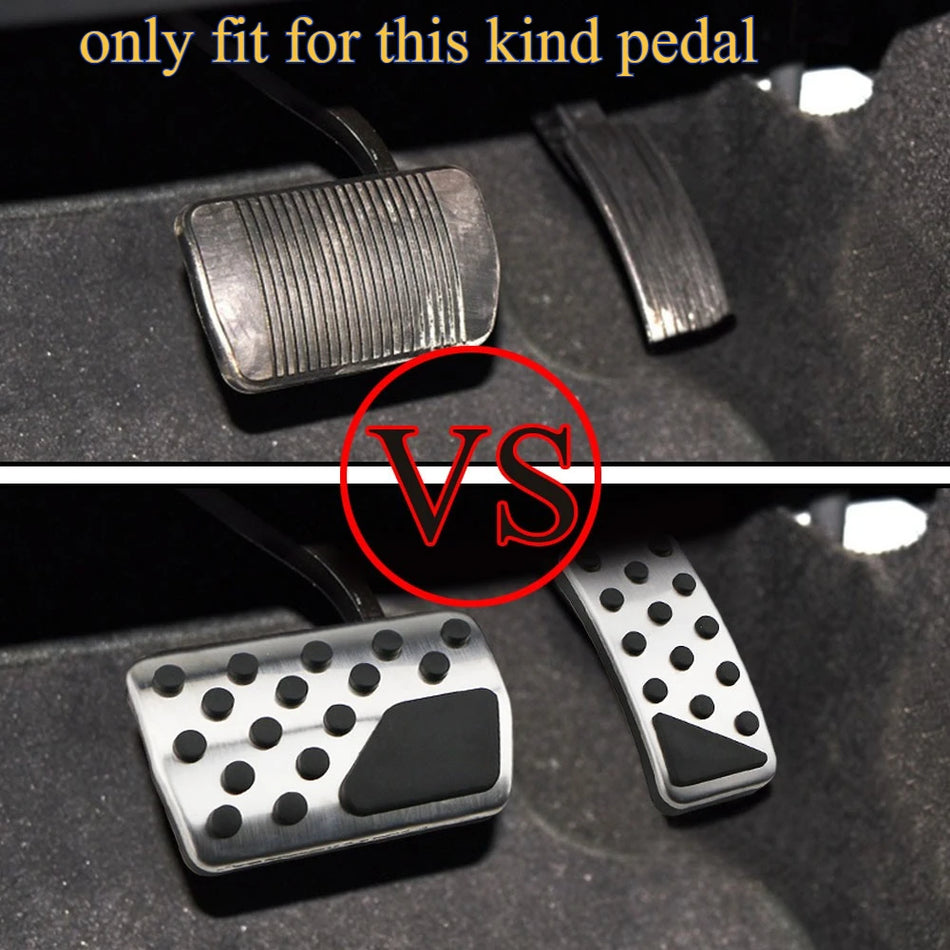Pedal Covers for Jeep Compass 2007-2015, Stainless Steel with Anti-Slip Rubber, Automatic Transmission