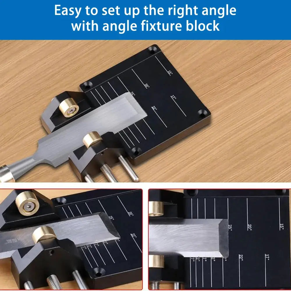 5/32" to 3" Chisel Honing Guide Adjustable Jig Guide Tool for Metal Wood Chisel Abrasive Sharp Fixed Angle Sharpener Kit by InterCyprus Trading Ltd