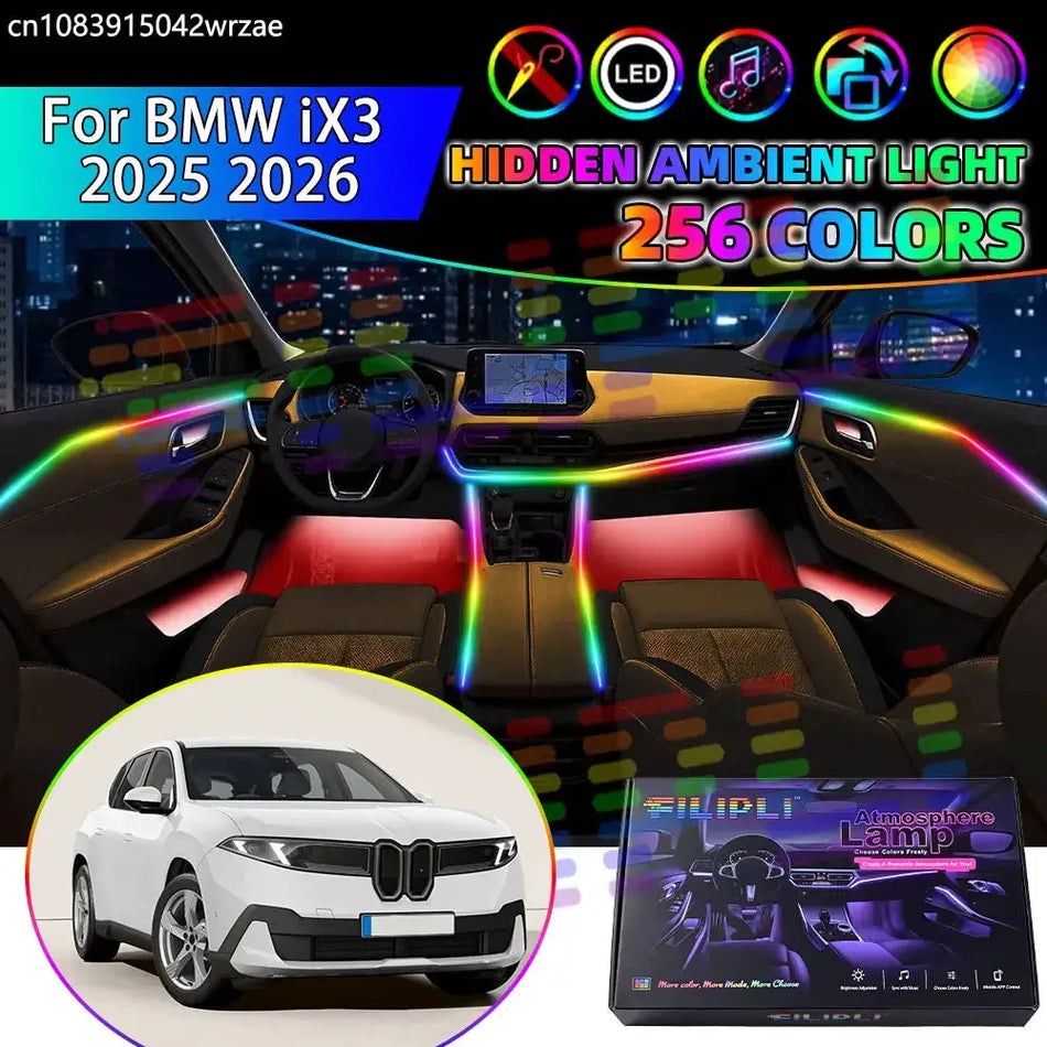 For BMW iX3 2025 2026 NA5 NA6 RGB Car Interior Ambient Lights Strips Breathing Lighting Kit App Control LED strips Auto Parts by InterCyprus Trading Ltd