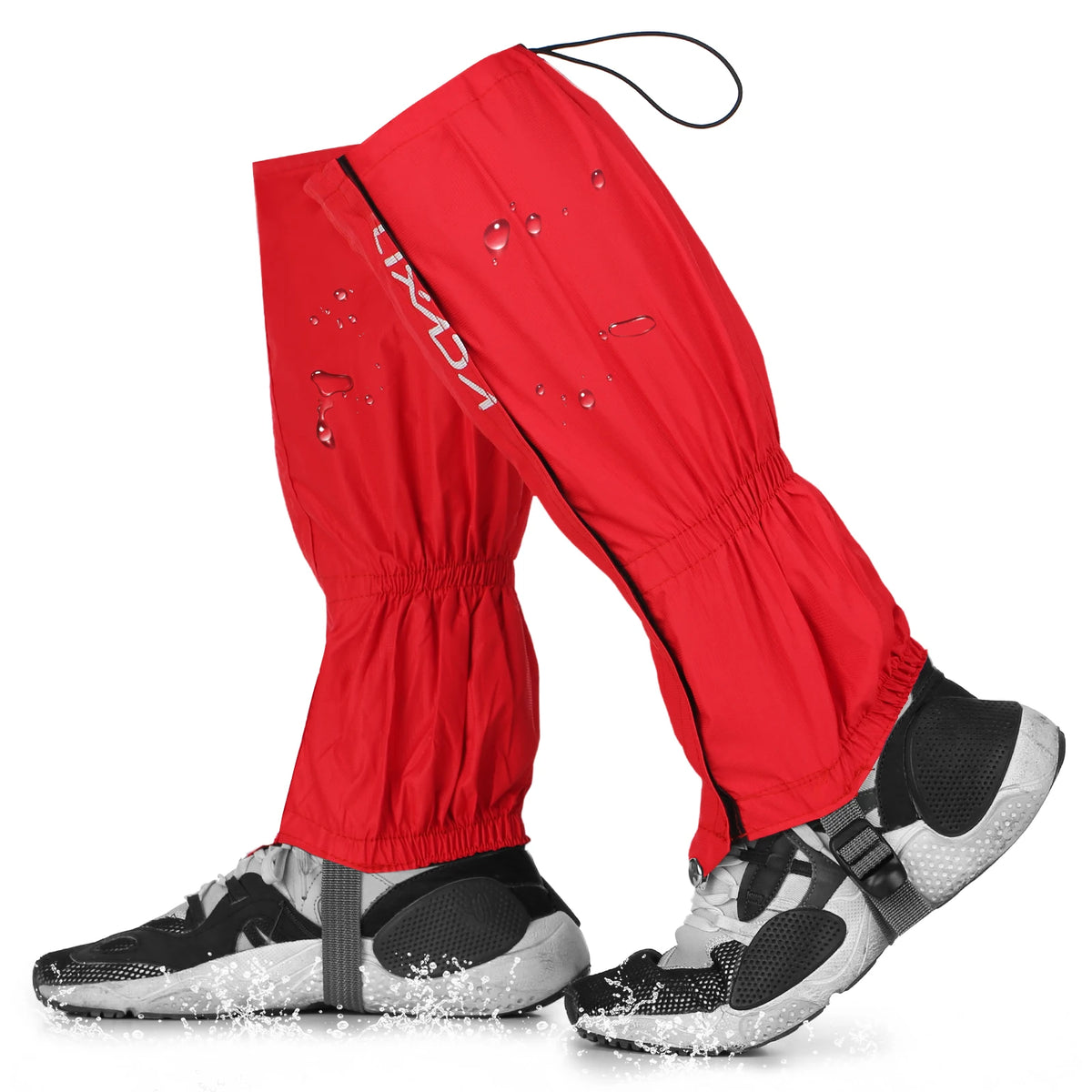 Water Resistant Leg Gaiters &ndash; Zippered Closure For Easy Fit Red