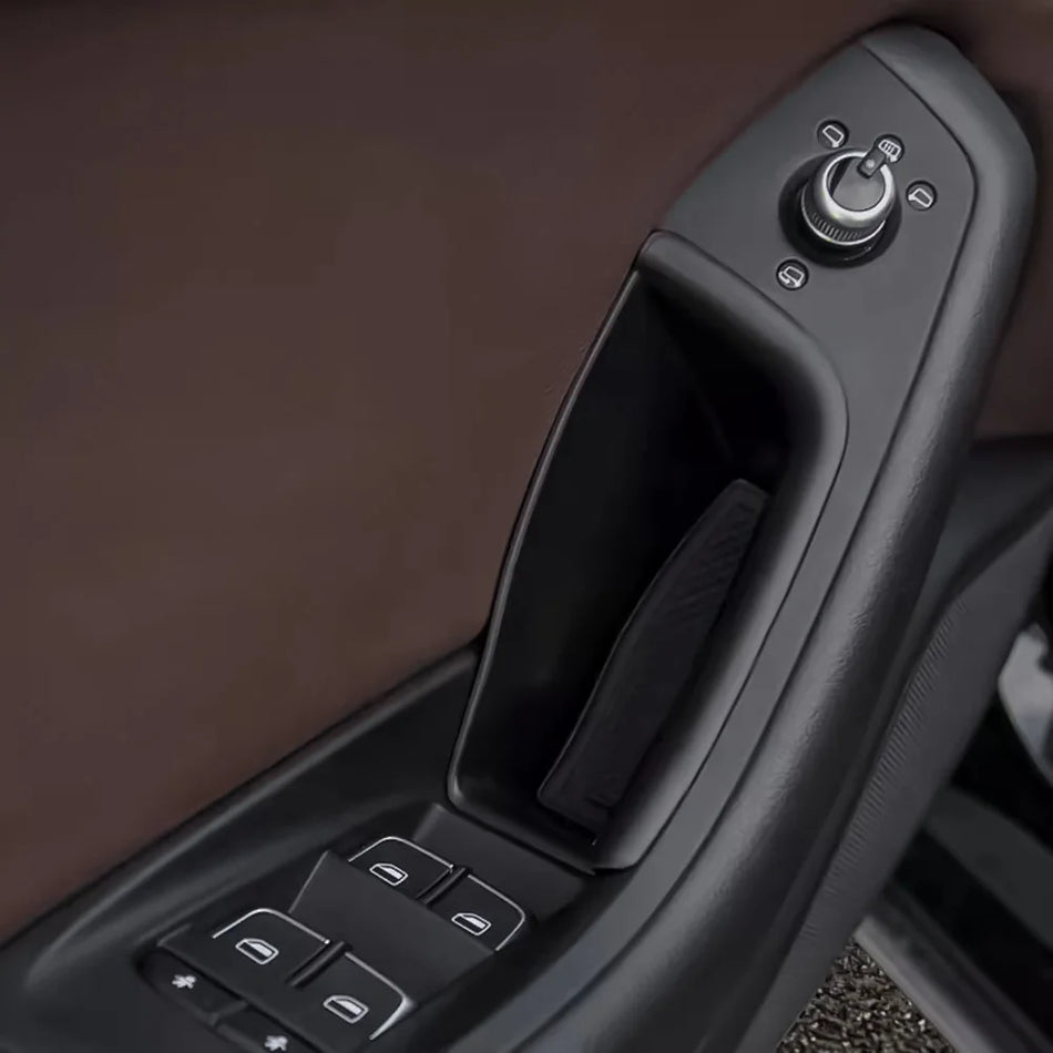 Boîte de rangement de porte pour Audi A6L/A6 portes avant support de porte intérieur 2 pièces finition noire