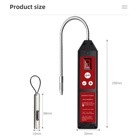 WJ-6000Pro Halogen Leak Detector &ndash; LED Light For HVAC