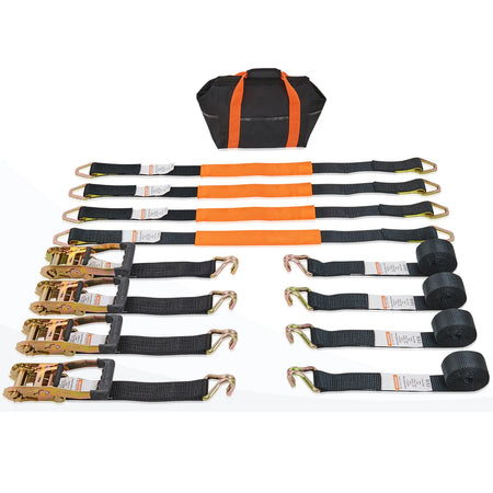 SucceBuy 4Pcs Ratchet Strap Set - Heavy Duty Tie Downs