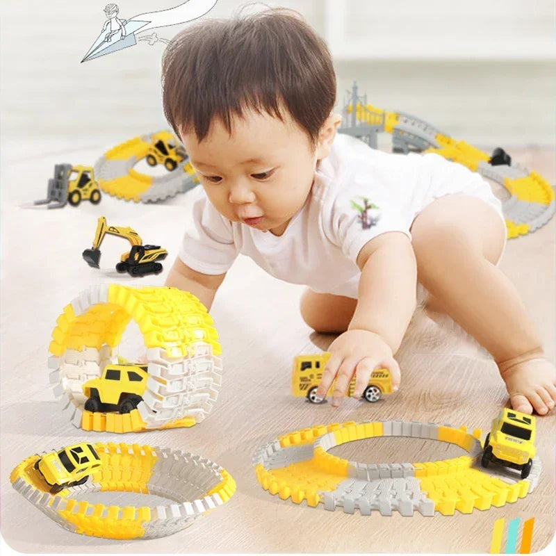 137-467Pcs Children Track Toy Car Kit - Educational Kit