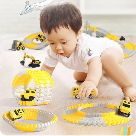 137-467Pcs Children Track Toy Car Kit - Educational Kit