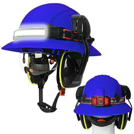 CE Full-Brim Safety Cap &ndash; All-In-One Industrial Helmet Blue