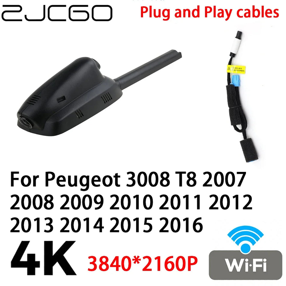 Видеорегистратор для автомобиля 4K 2160P DVR Plug and Play для Peugeot 3008 T8