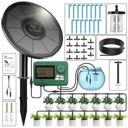 Solar-Powered Drip Irrigation System with 15m Hose and Timer 3W