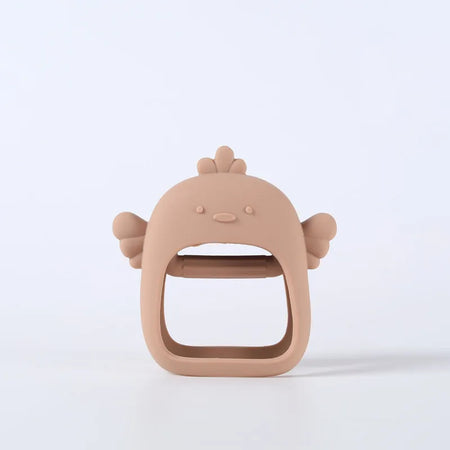 Cute Baby Hands Teether &ndash; Safe Silicone for Teething Relief Light brown