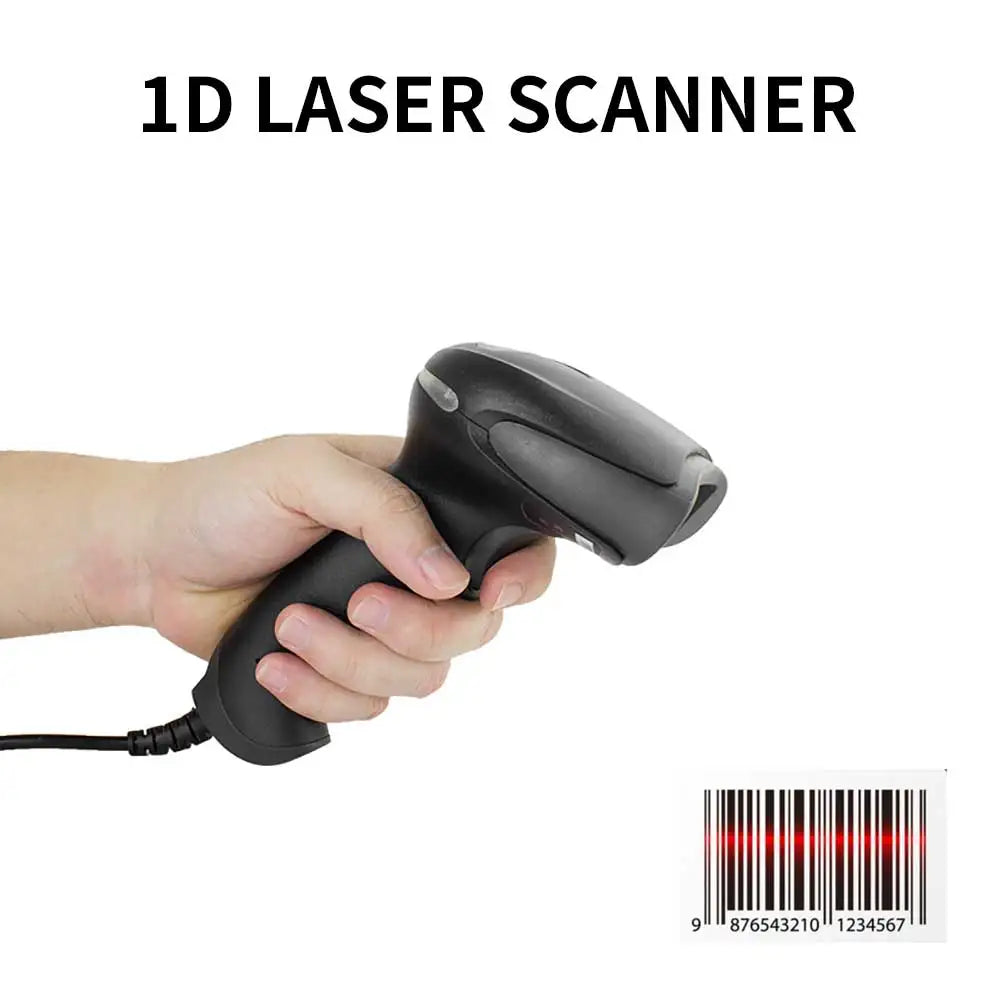 HZTZ HZ-F1 Barcode Scanner &ndash; High Speed 1D USB Reader 1D wired laser