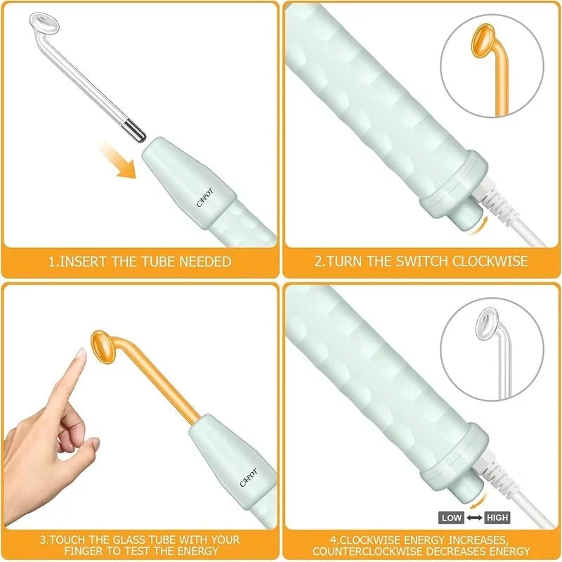 4in1 High Frequency Electrode Wand &ndash; Acne Spot Removal