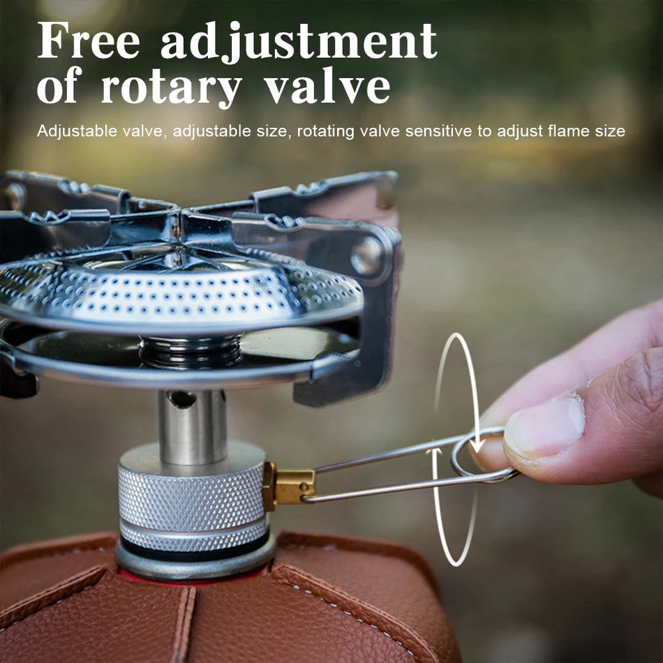 Estufa de gas mini portátil para camping al aire libre con bolsa de almacenamiento