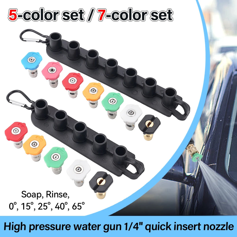 1/4-Inch Quick-Connect Pressure Washer Nozzle Set with Rack and Color Nozzles