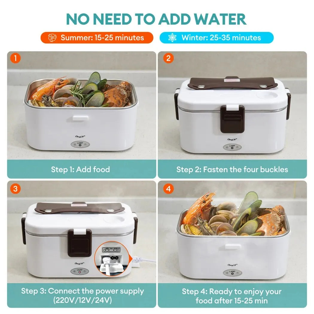 CkeyiN 220V 1.8L Lunch Box Warmer &ndash; 80W High Power Travel