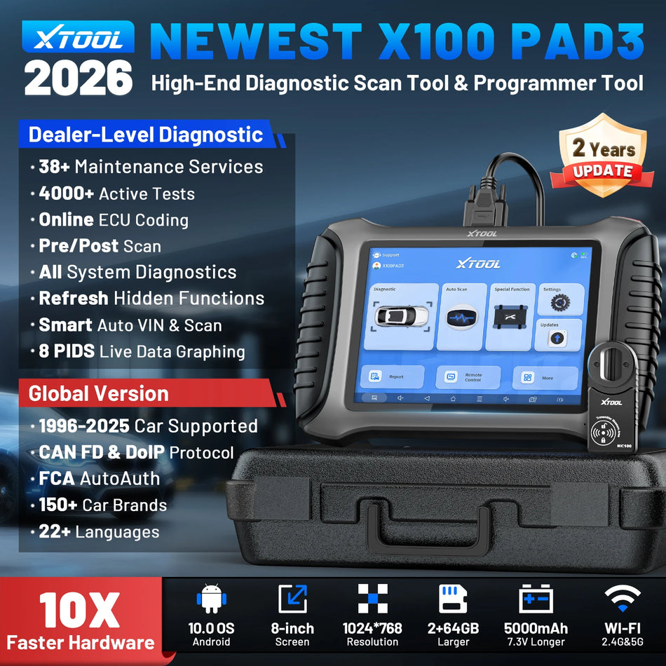 Xtool X100Pad3 V2.0 Programador de Chaves Automático e Ferramenta de Diagnóstico
