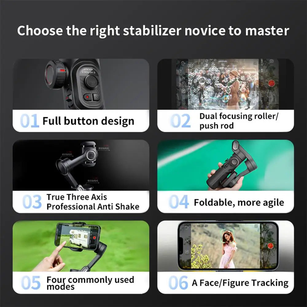 AOCHUAN Smart XE Gimbal Stabilizer &ndash; 3-Axis Foldable Design