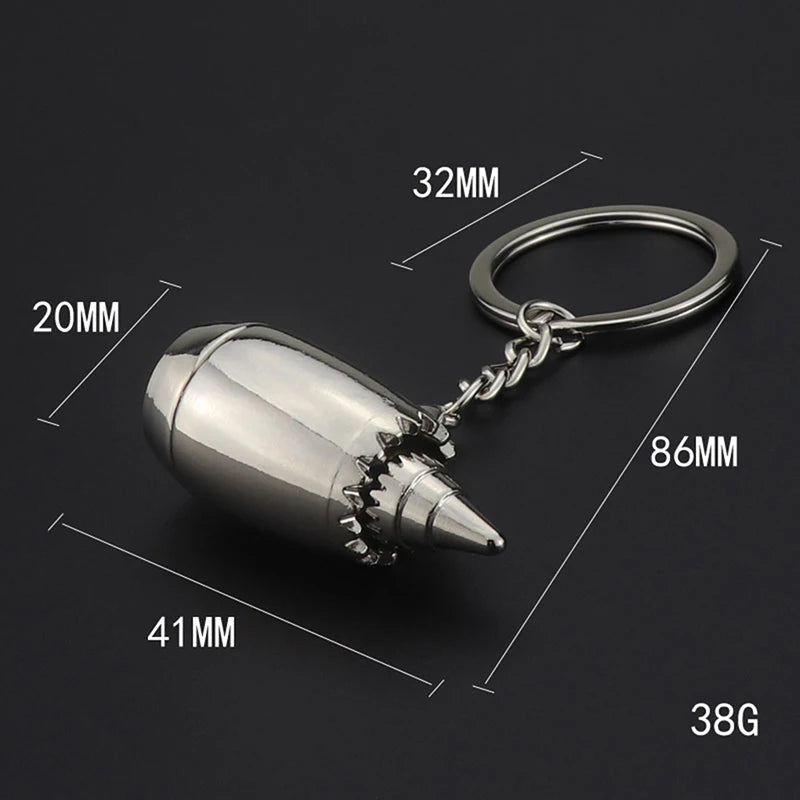 Trendy Metal Jet Engine Keychain for Men - Fashionable Car and Bag Accessory