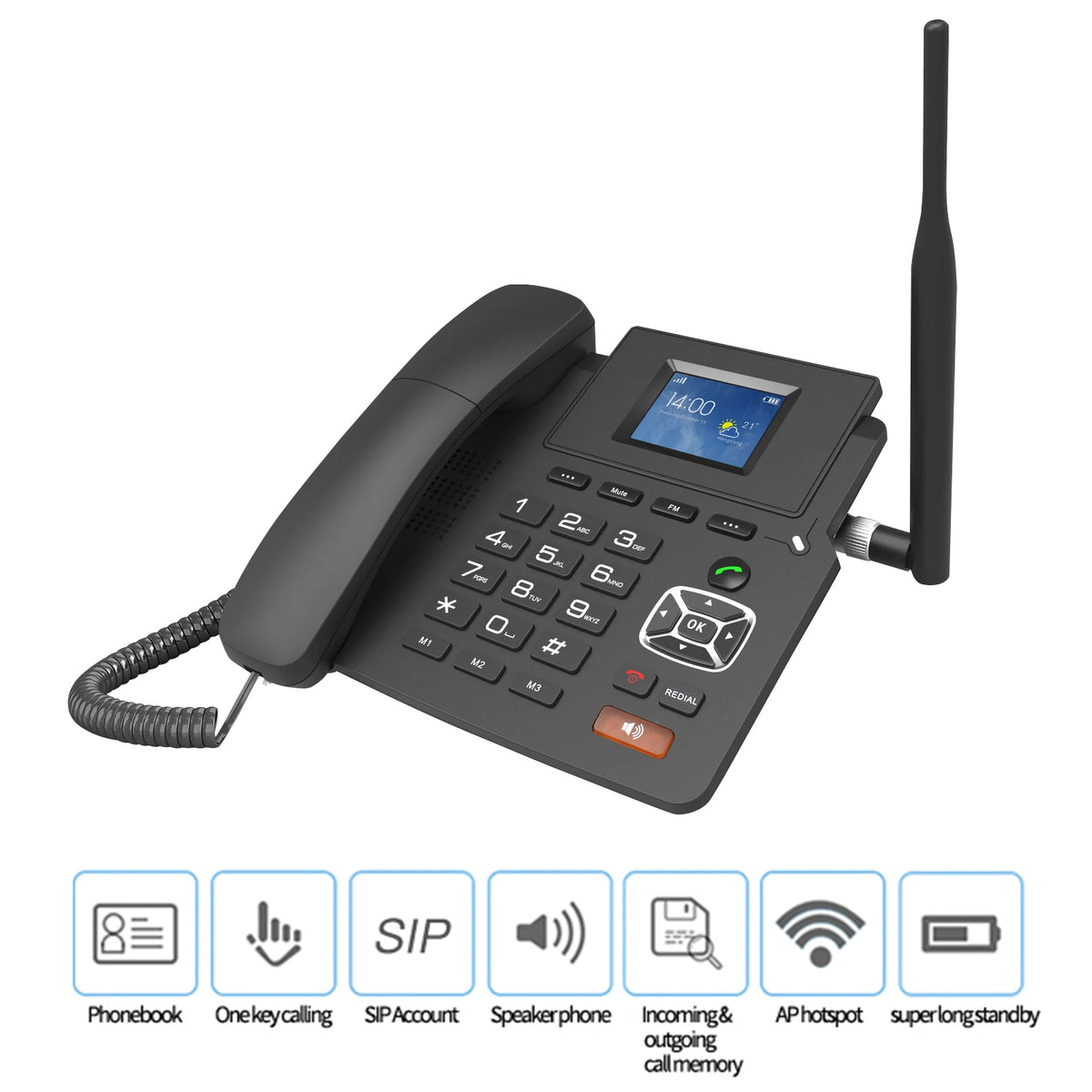4G Desktop Dual Modes Wireless Telephone &ndash; 2 SIP Accounts
