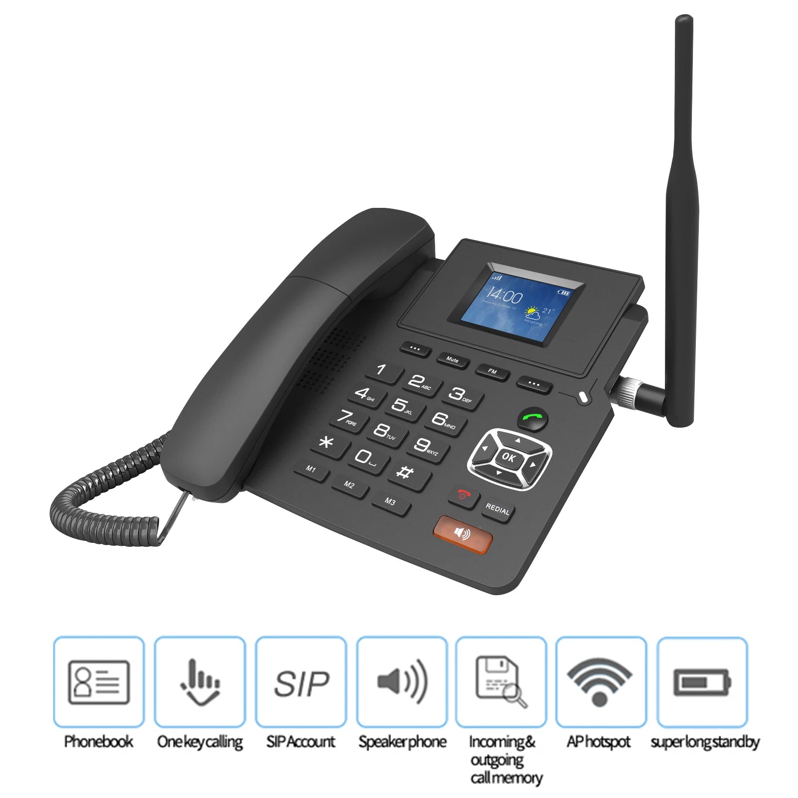 4G Desktop Dual Modes Wireless Telephone &ndash; 2 SIP Accounts