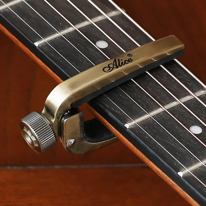 Alice Guitar Capo &ndash; Adjustable Roller Metal For Quick Change Bronze
