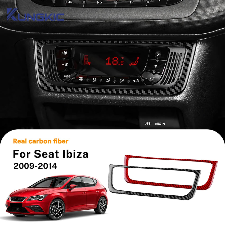 Pannello decorativo morbido in fibra di carbonio per climatizzatore SEAT Ibiza 6J 2009-2014