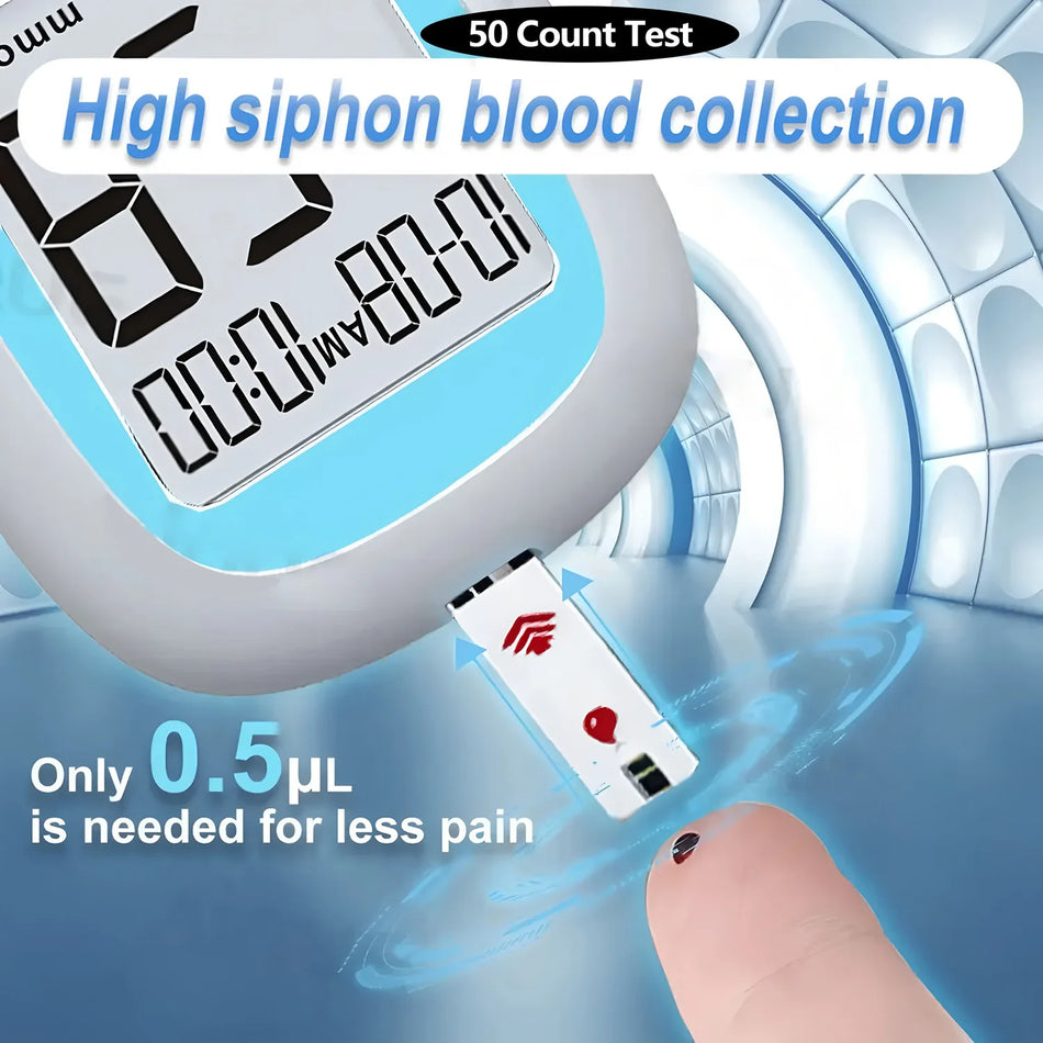 Blood Glucose Meter 50 Strips Kit &ndash; All In One Monitoring