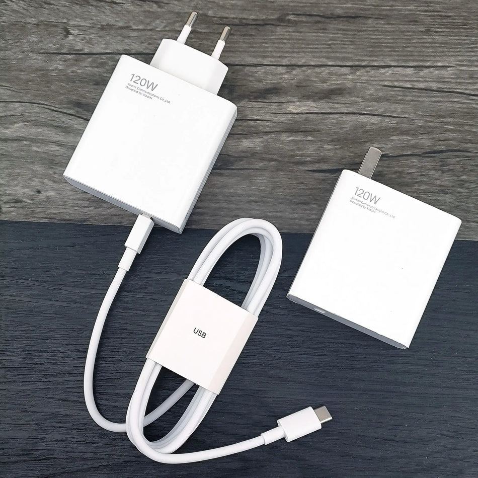 120W Xiaomi Fast Charger - Quick Turbo Charging Adapter for Mi 12 Pro 13