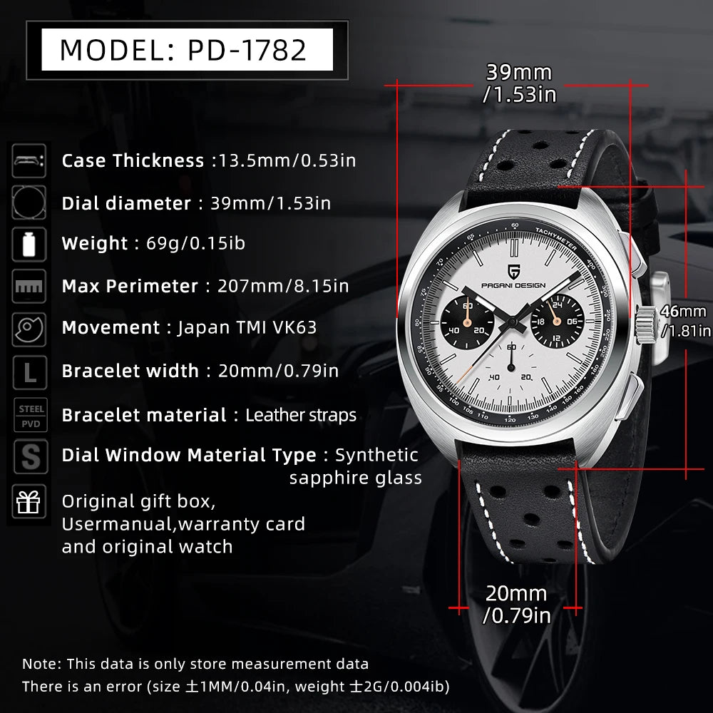 Pagani Design 1782 Men's Watch &ndash; Luminous Sapphire Glass