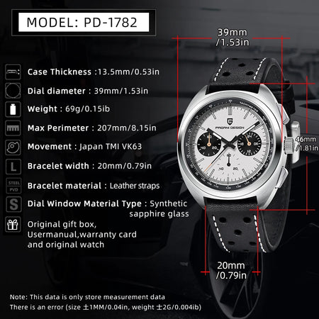 Pagani Design 1782 Men's Watch &ndash; Luminous Sapphire Glass