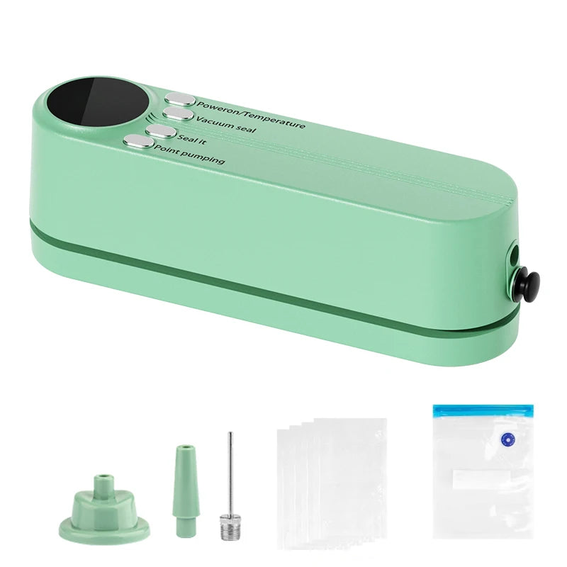 Mini Vacuum Sealer &ndash; Wireless USB Rechargeable Portable green