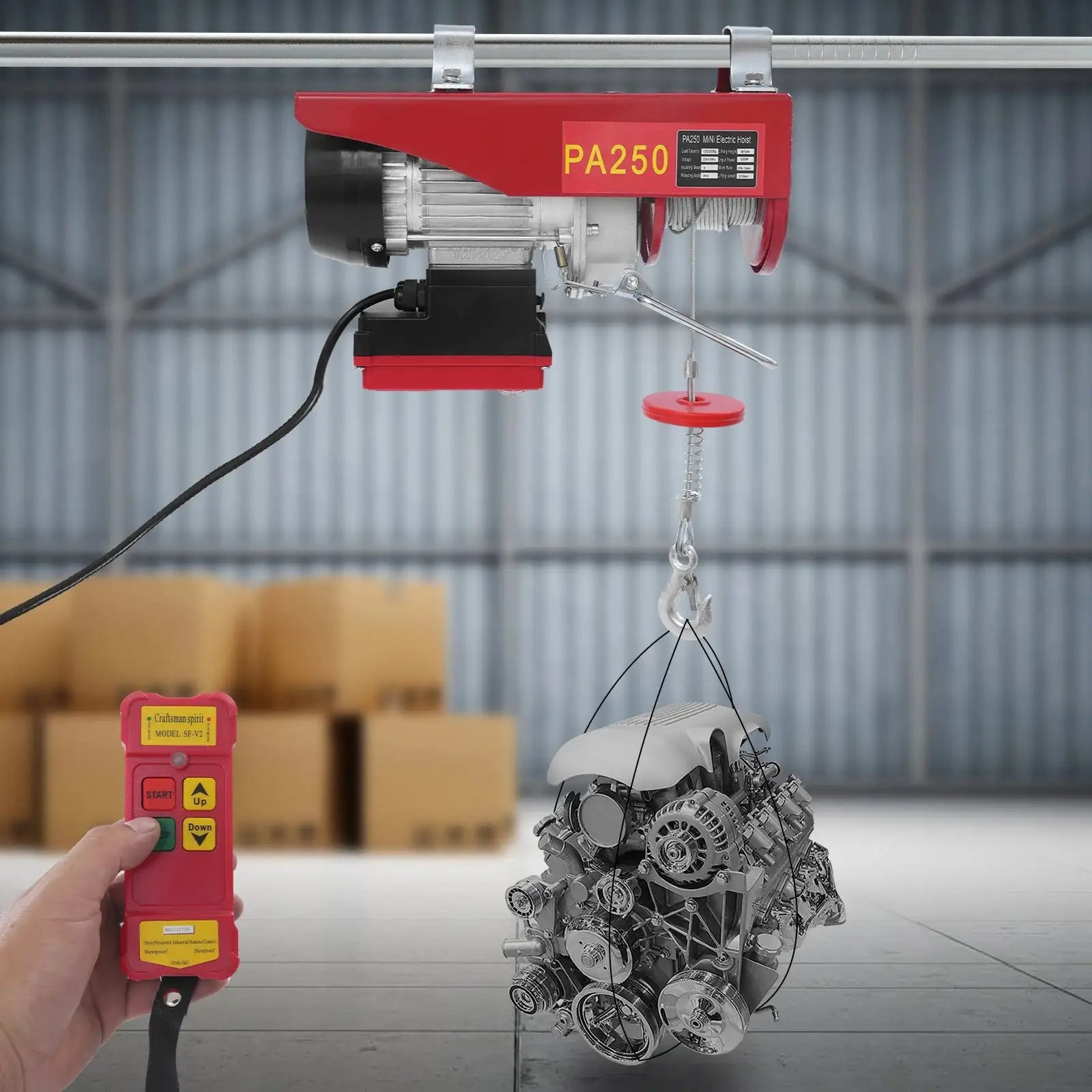 250kg Electric Hoist Lifting Crane &ndash; Double Rope Winch