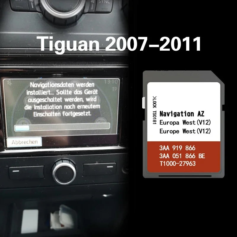 Navigation Sat Nav For VW Tiguan AZ V12 West - Slovakia Map Tiguan 2007-2011 / CHINA
