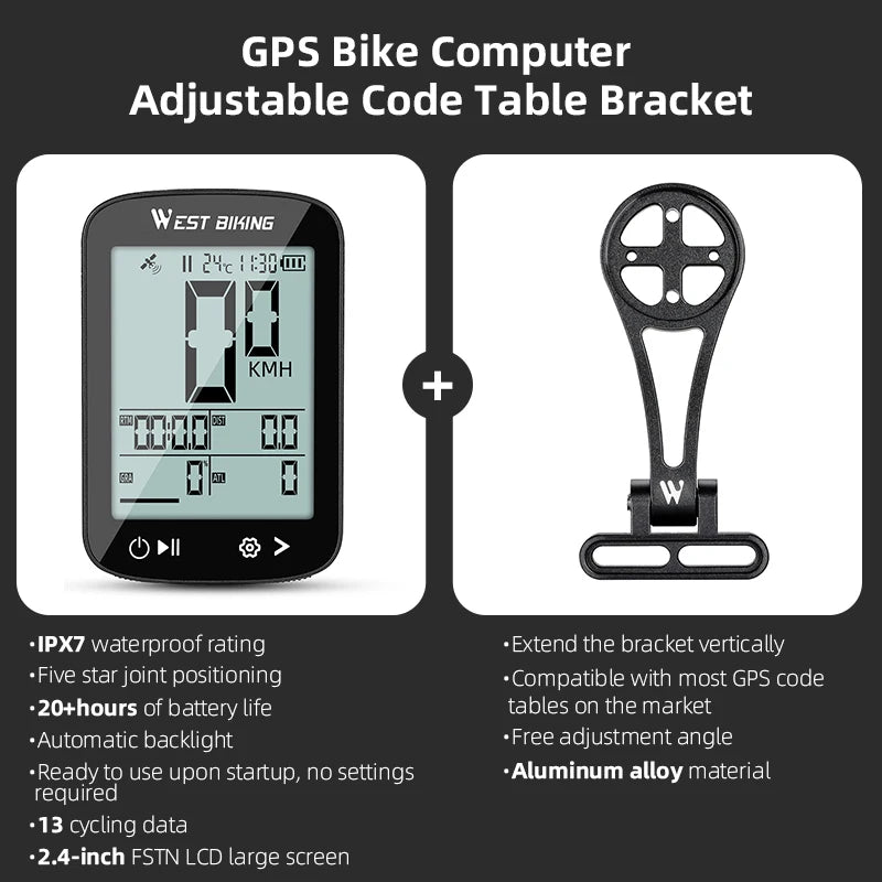West Biking GPS Bicycle Speedometer &ndash; Waterproof and Wireless Design Extension Computer