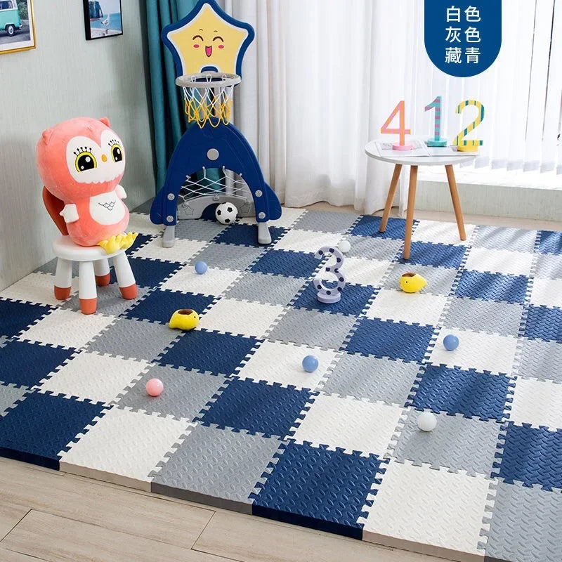 Tapis de jeu en mousse pour bébé, ensemble de dalles de sol emboîtables 30x30x1cm, 12 pièces