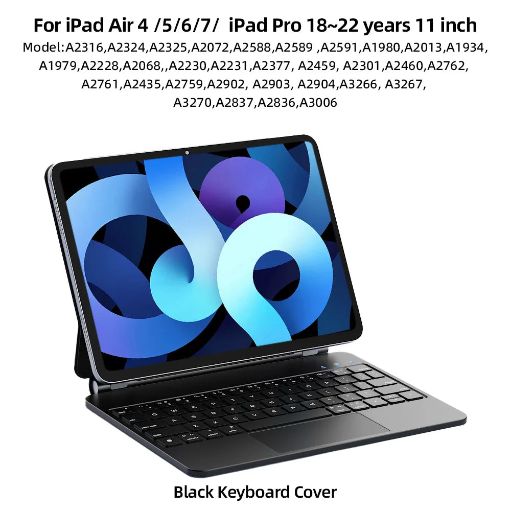 Magic Keyboard Case for iPad 11 Inch &ndash; Premium Leather Black / Pro 11 2018-2022 / English
