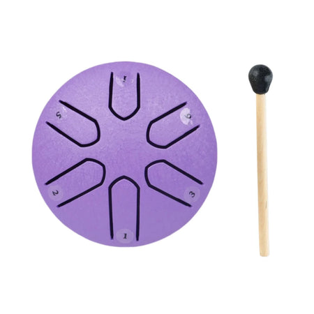 3 Inch 6-Tone Steel Tongue Drum &ndash; Clear Crisp Tone Purple