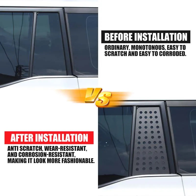 LC250 Prado 2024 Černá samolepka na zadní okno s mřížkováním