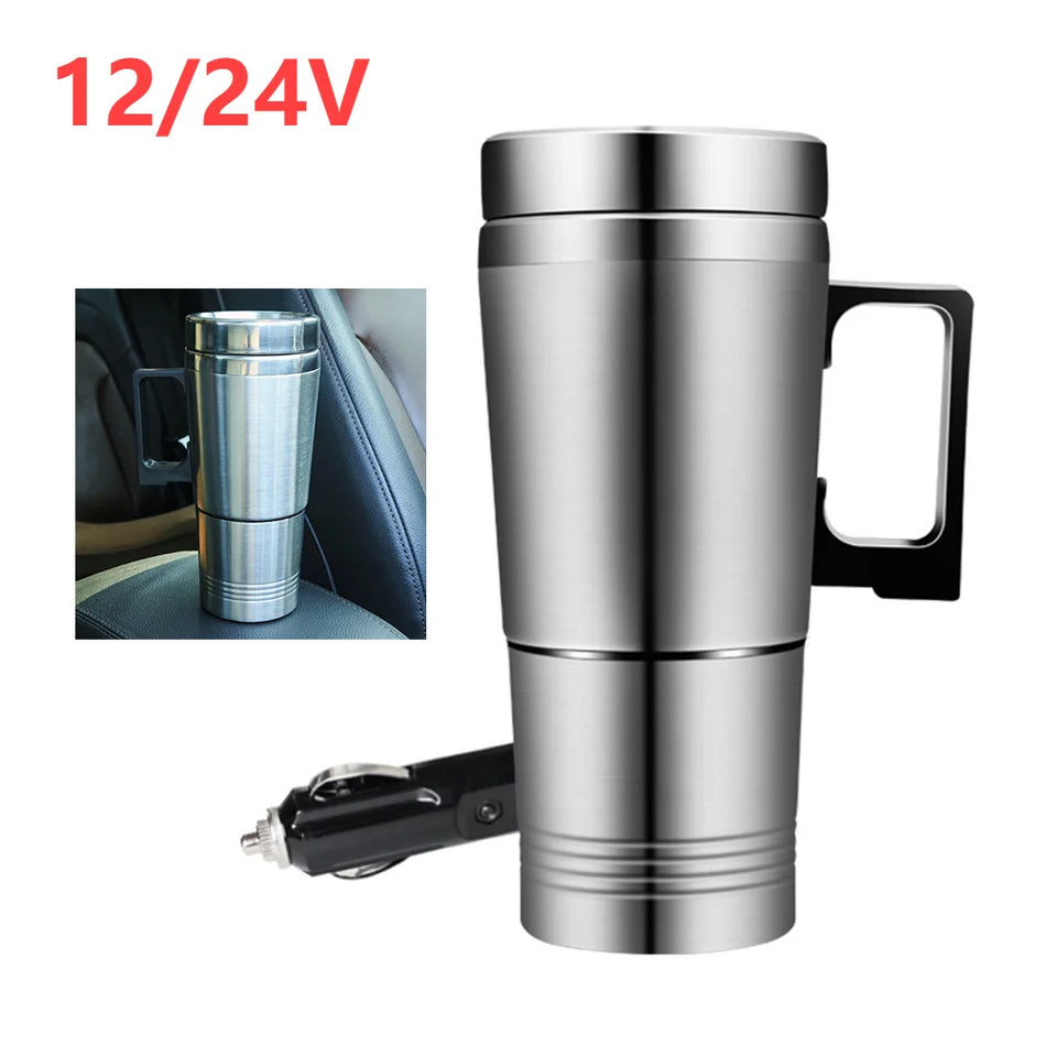 12V 24V 300ML Car Heating Cup &ndash; Stainless Steel Mug