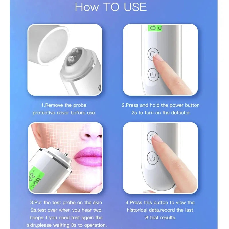 LCD Digital Skin Detector Pen &ndash; Facial Moisture Analyzer