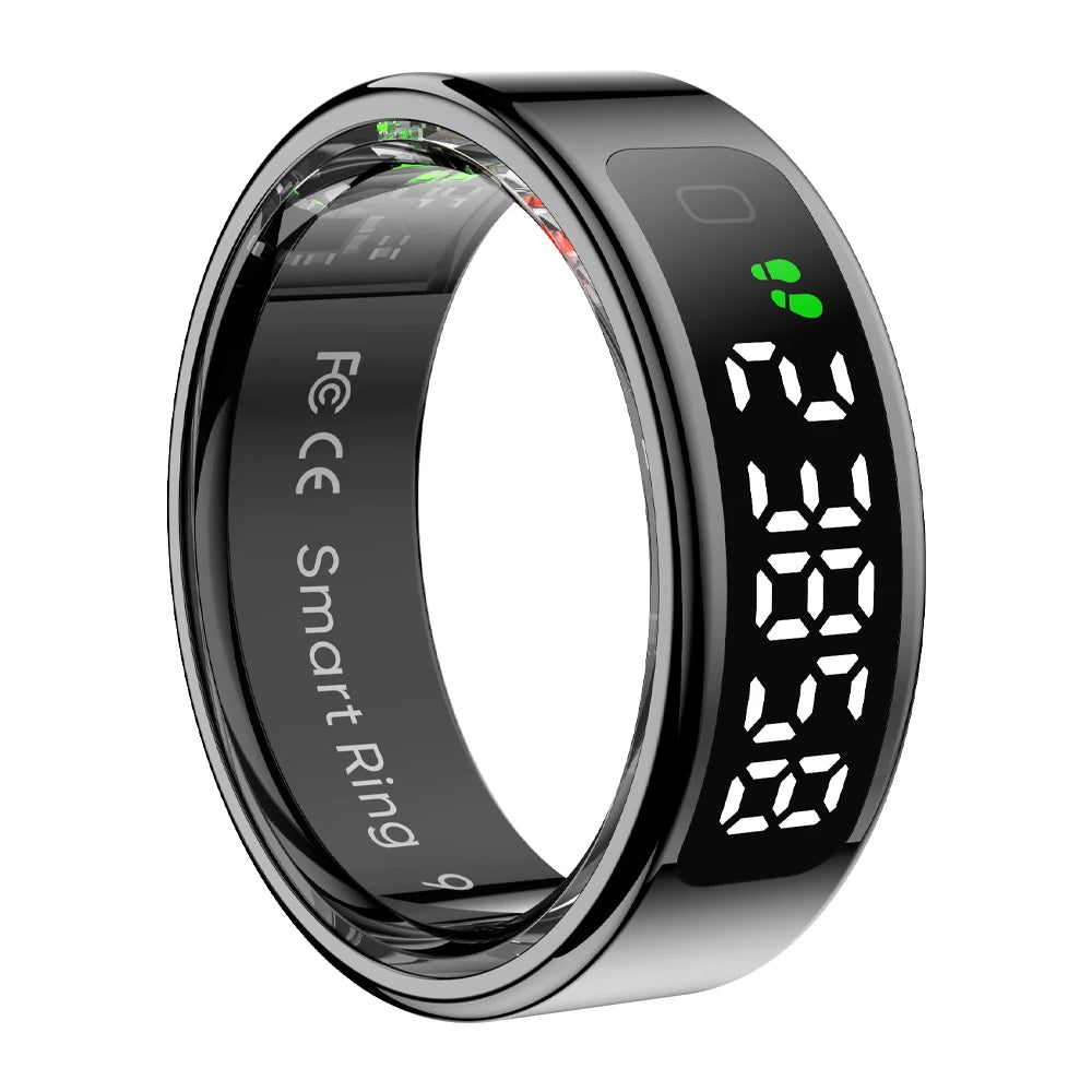 2025 COLMI R12 Smart Ring with Display, Touch &amp; Wireless Charging black / 7